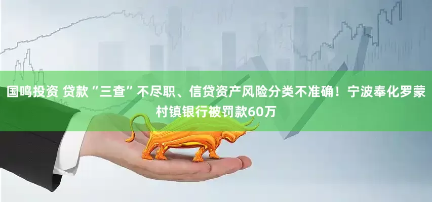 国鸣投资 贷款“三查”不尽职、信贷资产风险分类不准确！宁波奉化罗蒙村镇银行被罚款60万